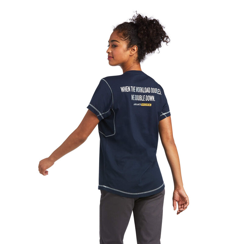 Ariat T-Shirts Damen - Rebar Workman Phrase Navy ( WFBKL-3864 )